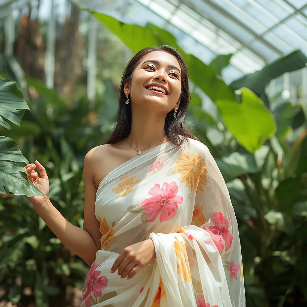 Botanical Bliss Saree | Chatgpt prompt for saree look