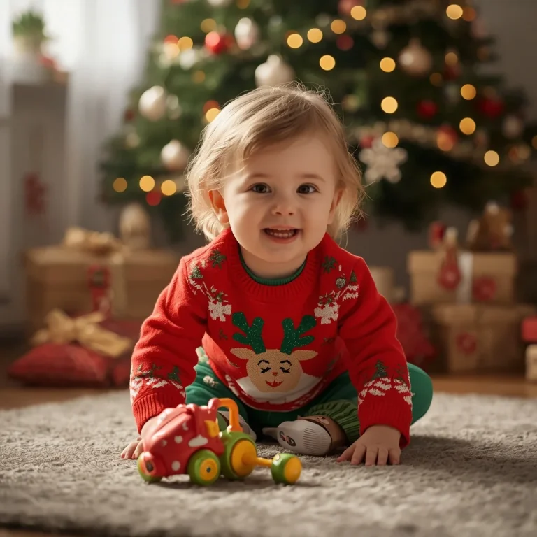 Child in Holiday Outfit | christmas celebration ai photo