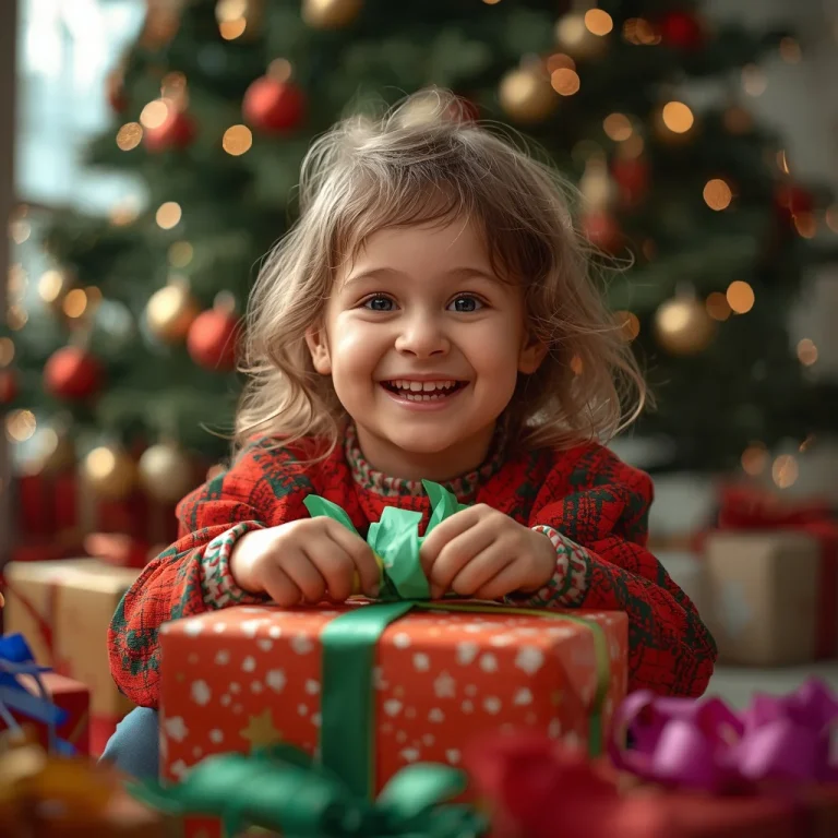 Child Receiving Christmas Gift | christmas festival ai prompt