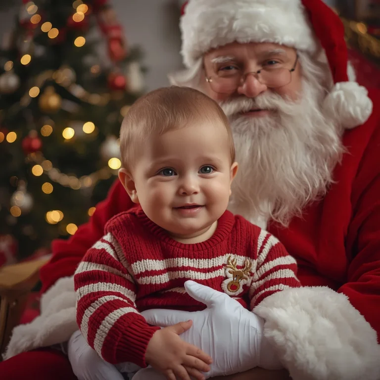 Child's First Santa Photo | christmas celebration ai photo