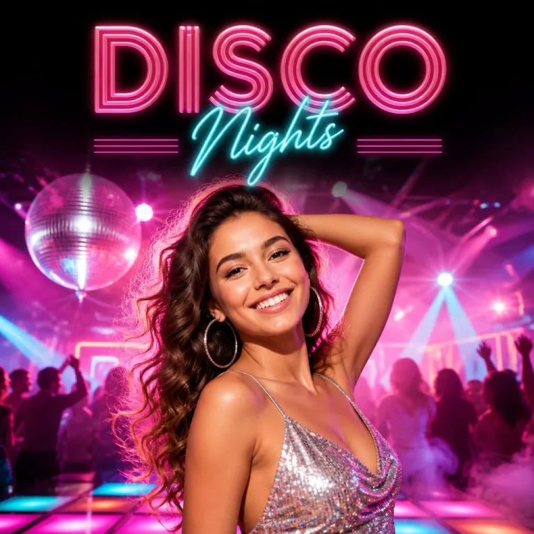 Disco Nights | movie poster prompt for gemini