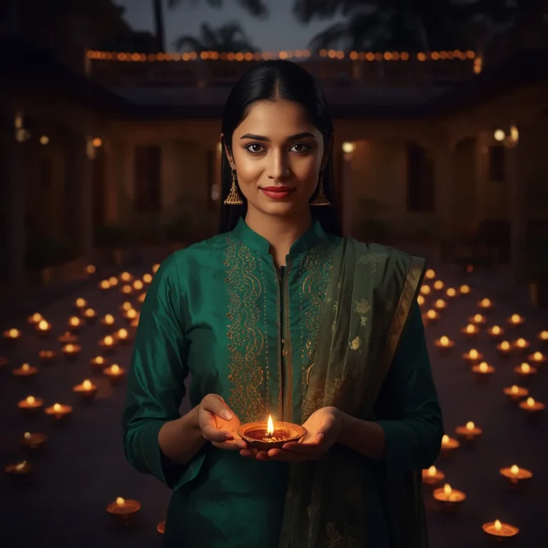 Diya Glow on Diwali Night | diwali ai prompt