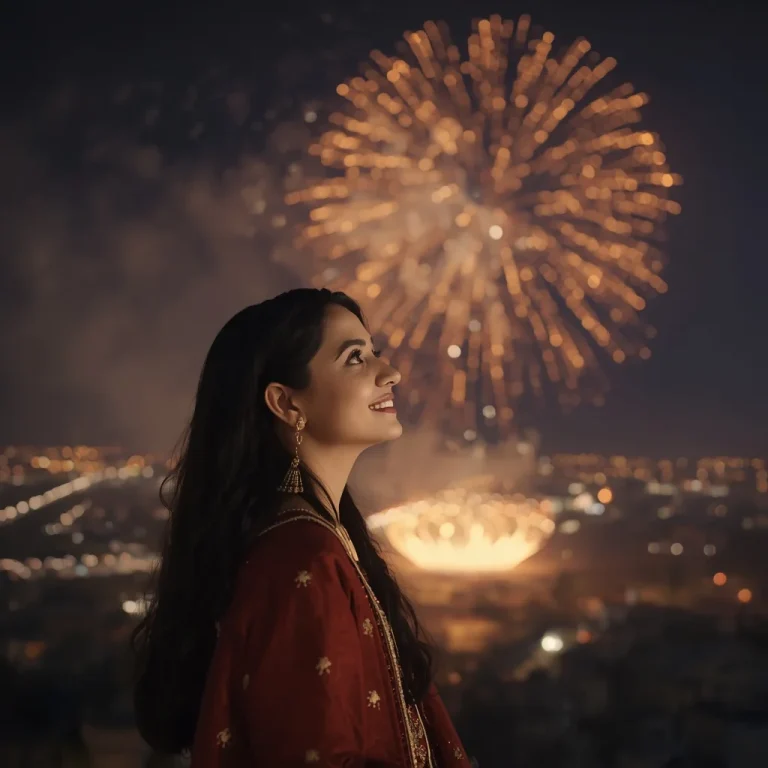 Fireworks Spectacle Gaze | diwali couple ai prompt