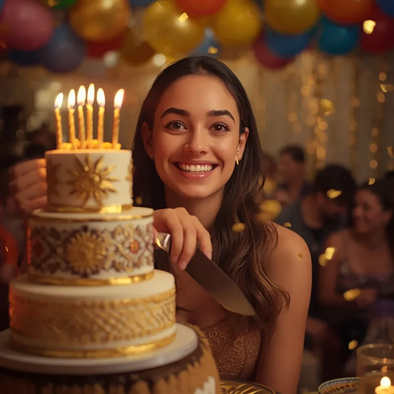 Golden Inca Birthday Cake Cut | happy birthday prompt chatgpt