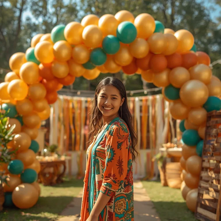 Golden Sun Balloon Arch | birthday ai prompt