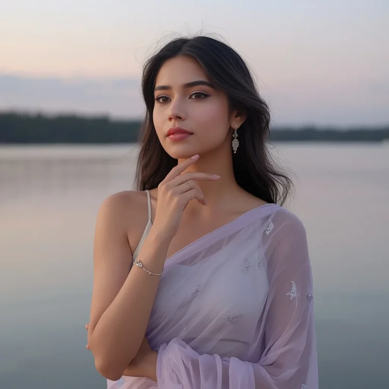 Lake Shore Saree Dusk | saree prompt seen