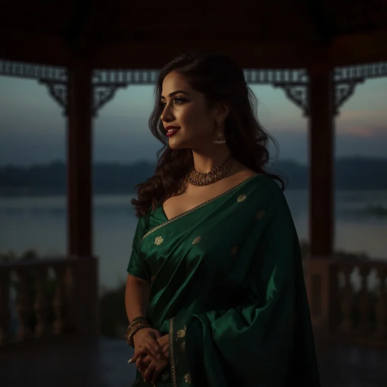 Lakeside Saree Twilight | prompt seen girl lehenga