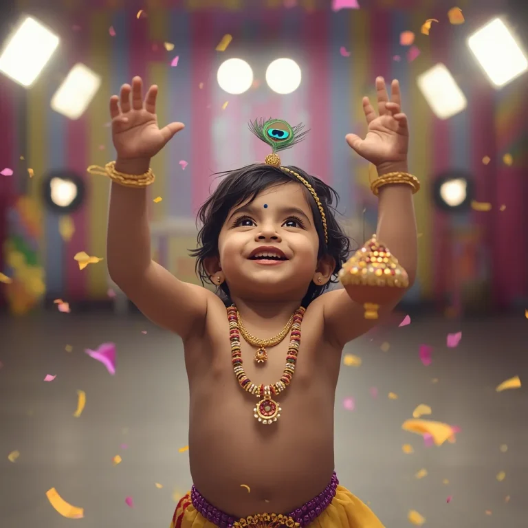 Little Krishna's Dahi Handi Joy | kanha ai prompt