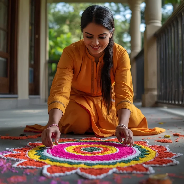 Making Rangoli Joy | diwali ai prompt
