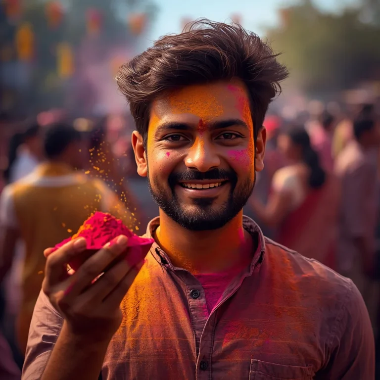 Man's Festive Holi Spirit | indian festival holi prompt