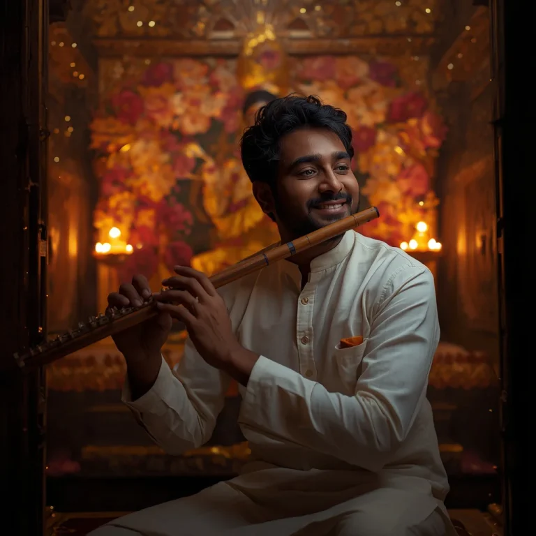 Musician's Melodious Flute Serenade | kanha ai prompt
