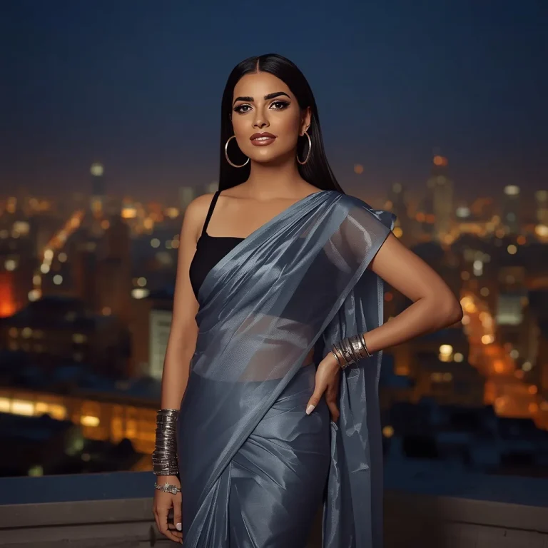 Rooftop Cityscape Saree | prompt seen trending girl 2026