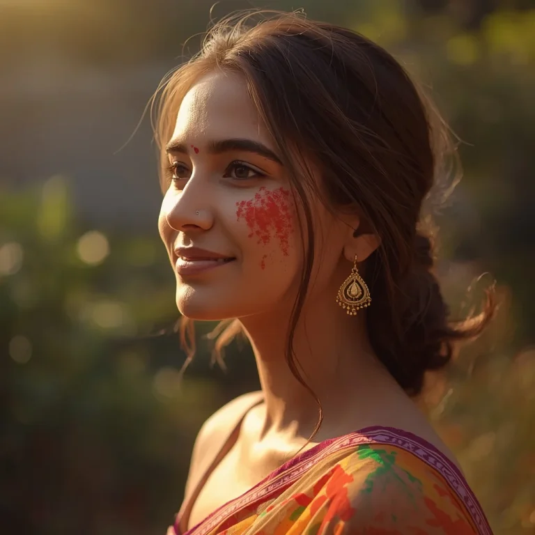 Serene Holi Color Beauty | indian festival holi prompt