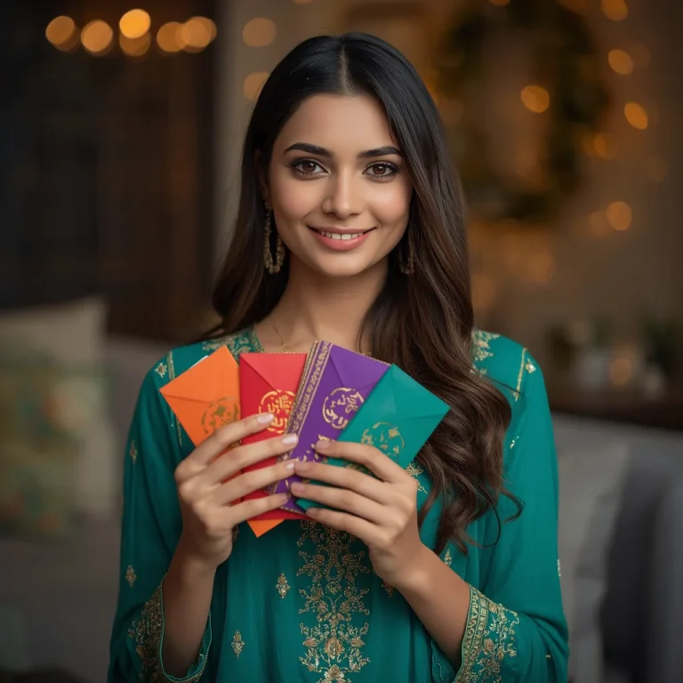 Sharing Eidi Blessings With Family | eid ai prompt