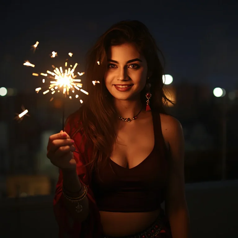 Sparkler Fun at Diwali | diwali festival prompt for gemini