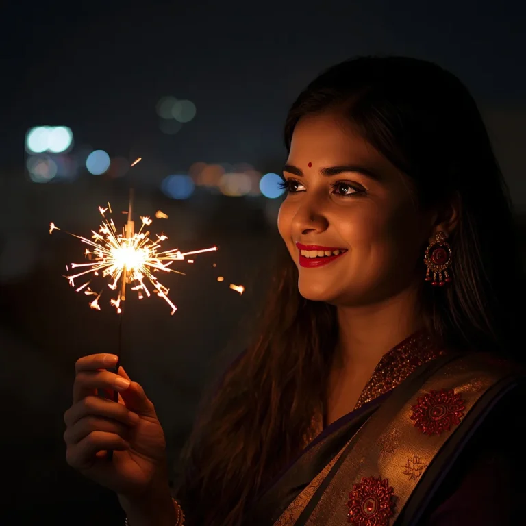 Sparkler Fun on Diwali | diwali crackers ai prompt