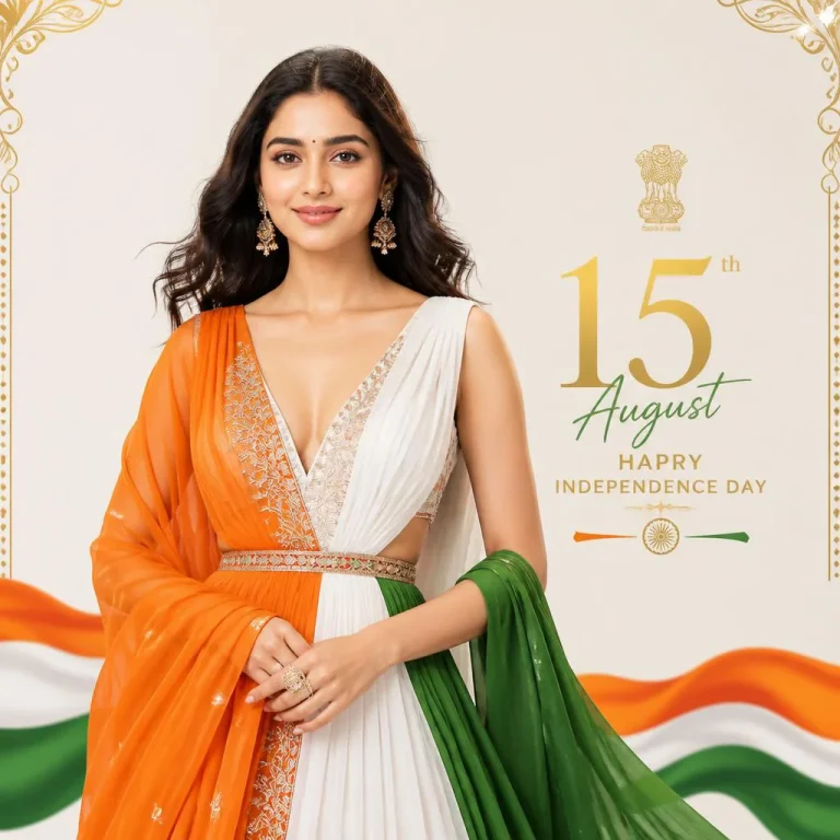 Stunning Portrait Of Woman Celebrating Fifteenth August Festival | trending 15 august prompt instagram