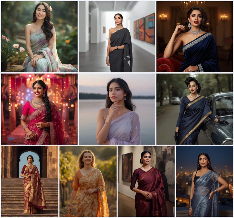 10 Must-Try Prompt for saree look for girl for Realistic AI Photos