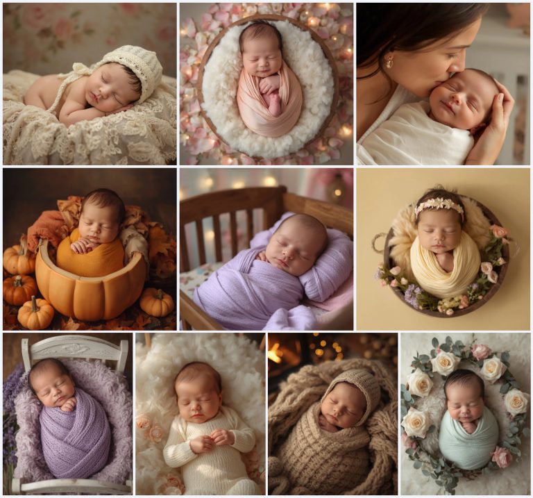 10 Creative 1 month baby photoshoot prompt girl for Eye-Catching AI Photos