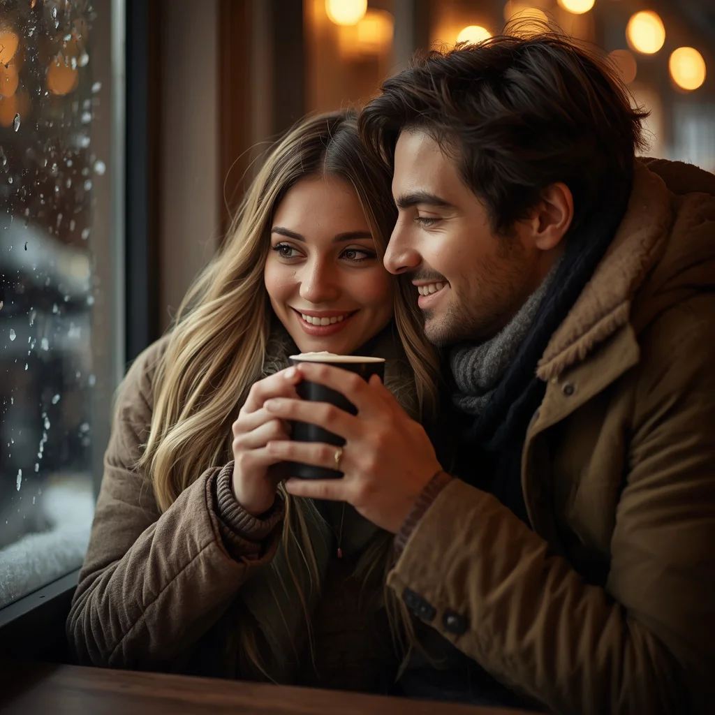 Winter Wonderland Warmth | Hot romantic couple AI prompts