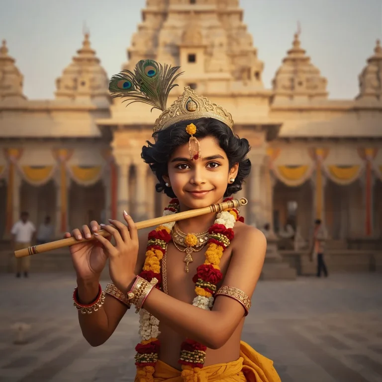 Young Krishna's Flute Melody | janmashtami ai prompt