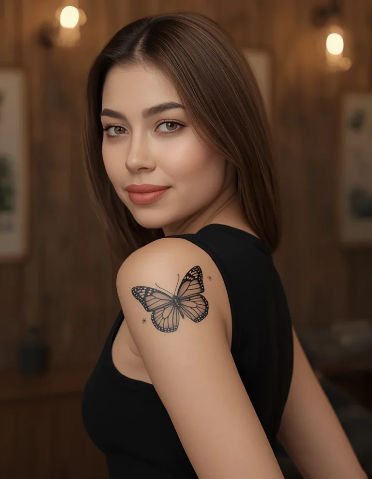 Butterfly Shoulder Tattoo