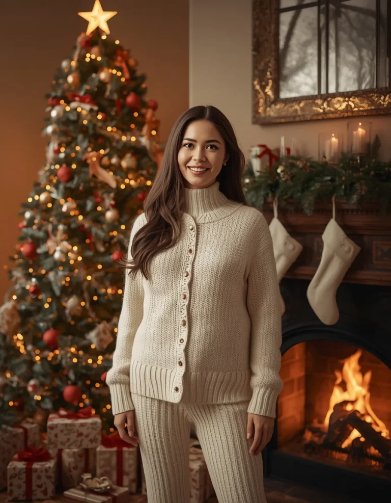 Christmas Morning by the Fireplace