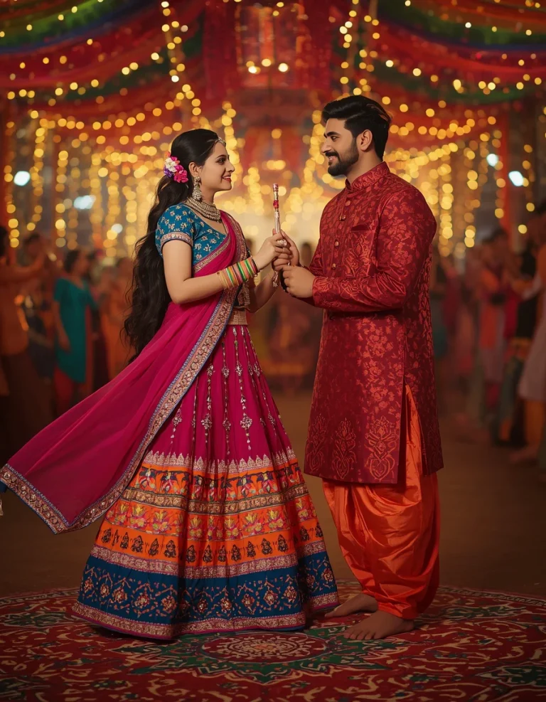 Couple Dandiya Dance Moment