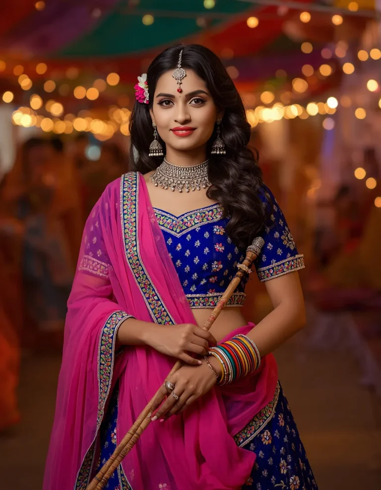 Dandiya Queen in Mirror-Work Lehenga