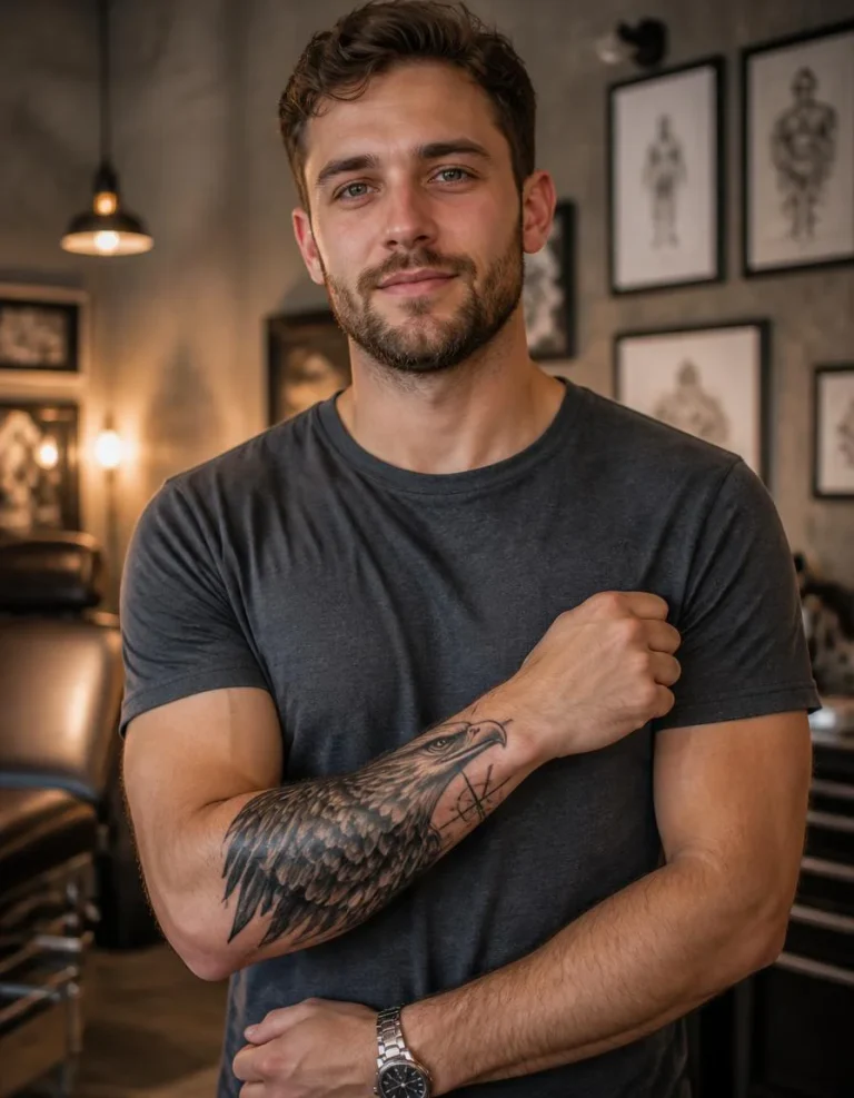 Eagle Profile Forearm Tattoo