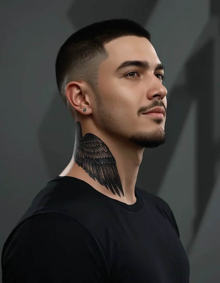 Eagle Wing Neck Tattoo