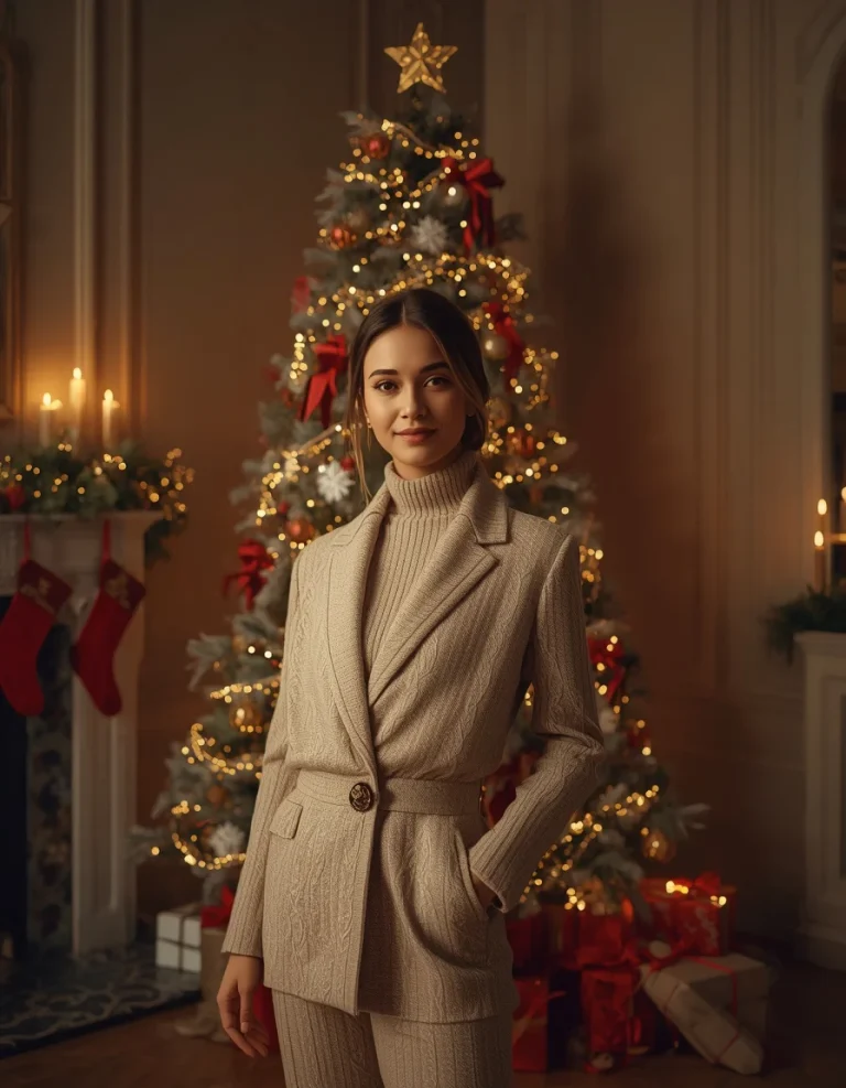 Elegant Christmas Evening Portrait