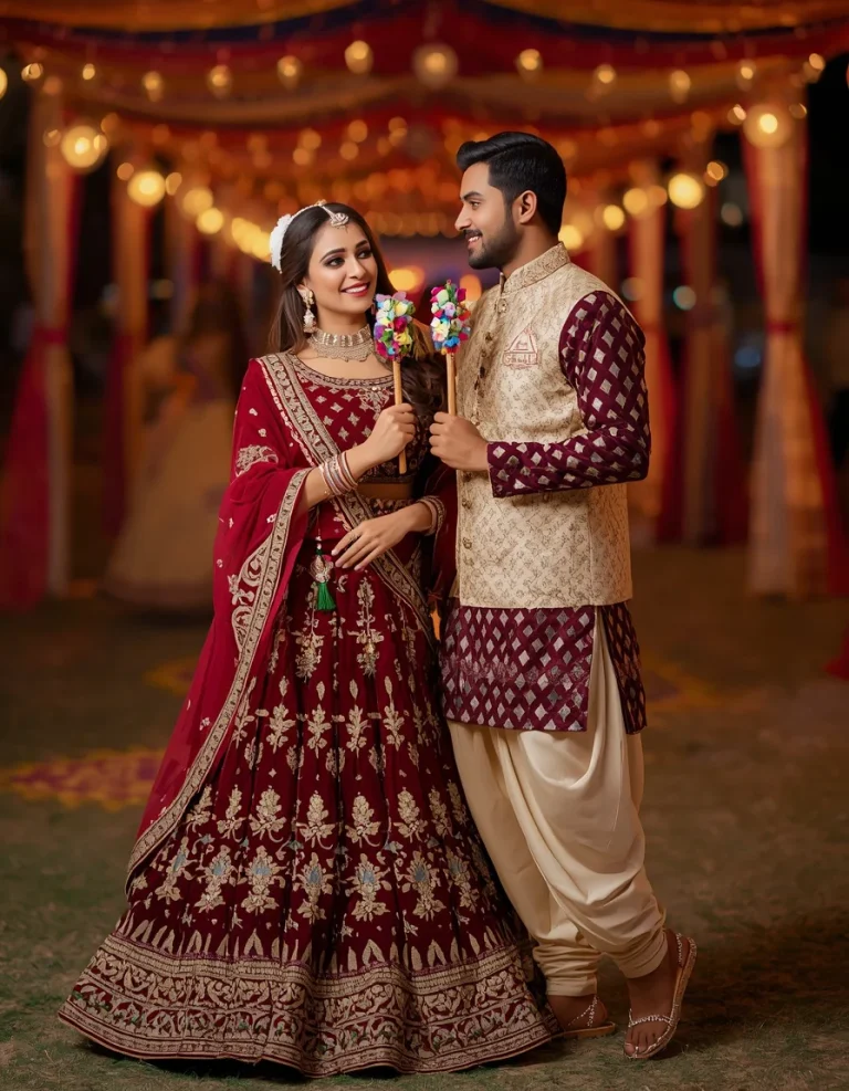 Elegant Couple in Gujarati Festive Wear