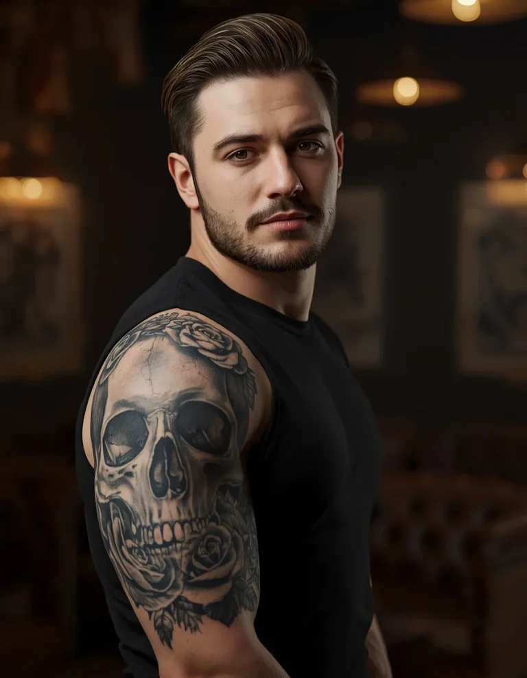 Skull and Roses Tattoo